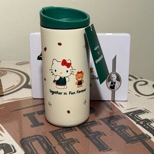 Hello Kitty Cream and Green Tumbler